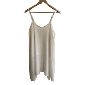 Maze Collection White XL Dress Side Tail  Partially Lined‎ Poly Crepe
